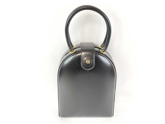 LOEWE Anagram Formal Black Leather Handbag