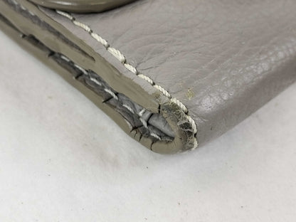 Chloe Marcie Folding Wallet in Gray Leather