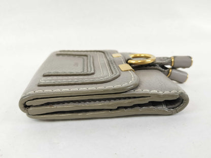 Chloe Marcie Folding Wallet in Gray Leather