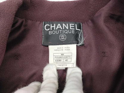 CHANEL 95A Coco Button Wool Jacket P05289V03075 Purple Size 40
