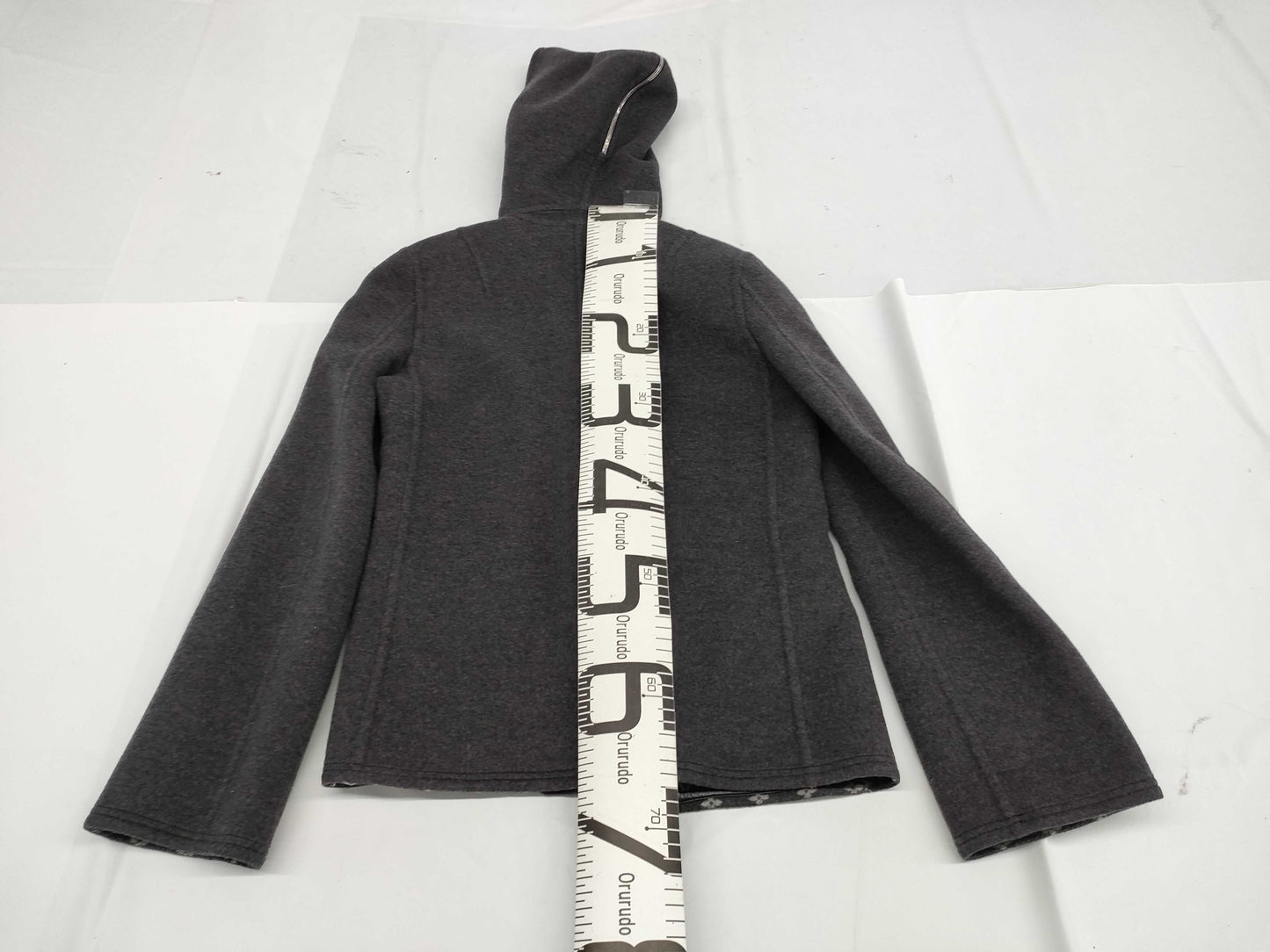 LOUIS VUITTON Wool and Silk Monogram Hoodie Black 34 Coat