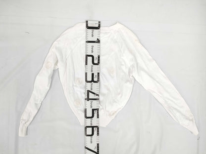 CHANEL 01P Coco Mark Cotton Knit Top P17664 White Size 46 Tops