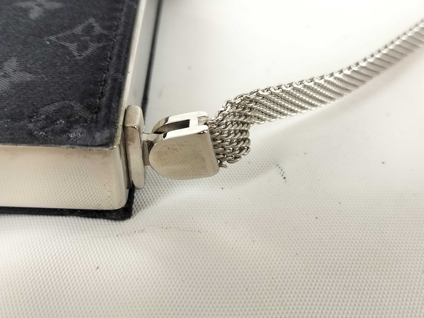 LOUIS VUITTON Monogram Satin Ange MM M92101 Noir Handbag 