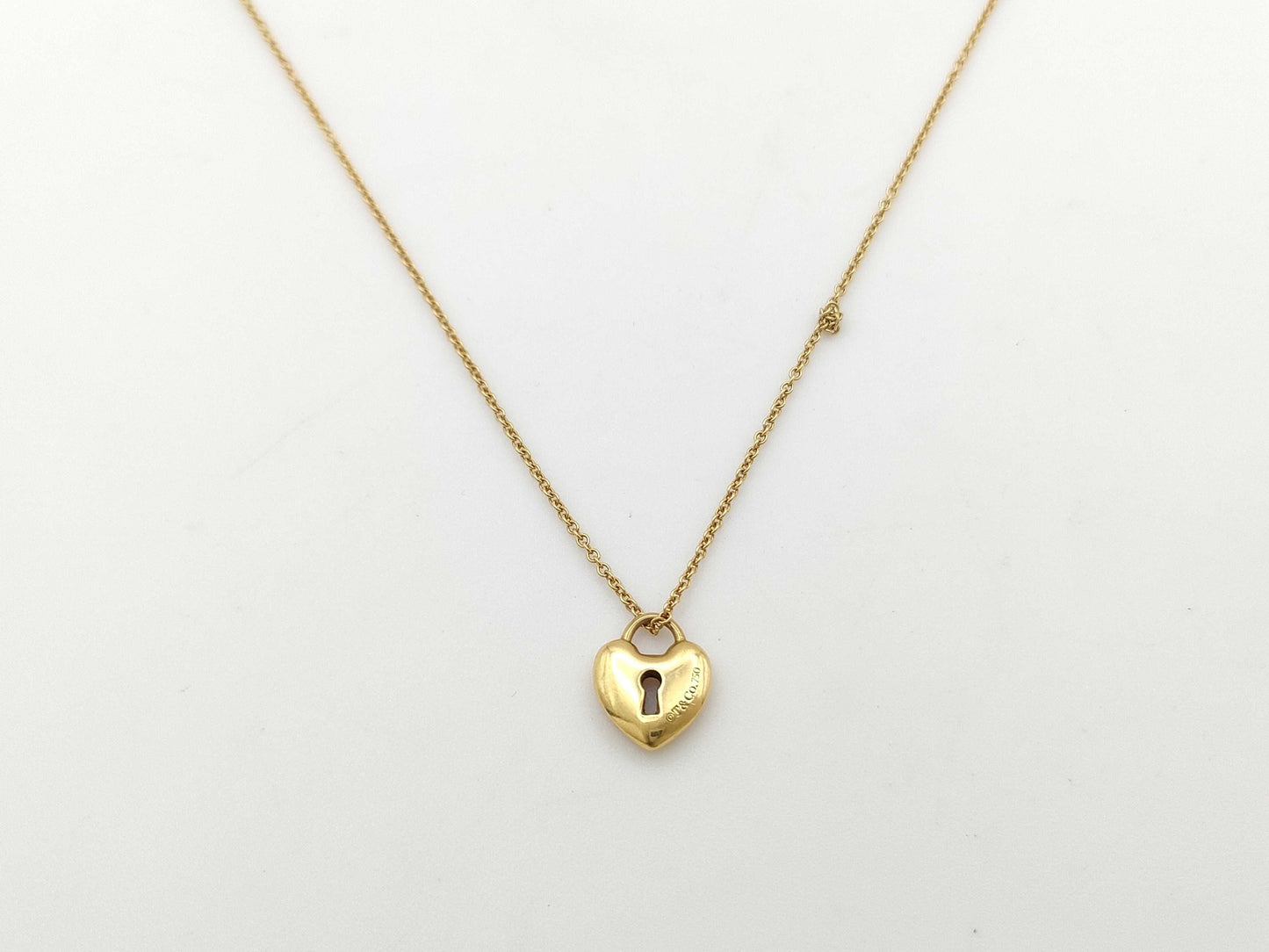 Tiffany & Co. Heart Lock Yellow Gold 750 3.4g Necklace 