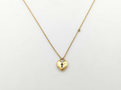 Tiffany & Co. Heart Lock Yellow Gold 750 3.4g Necklace 