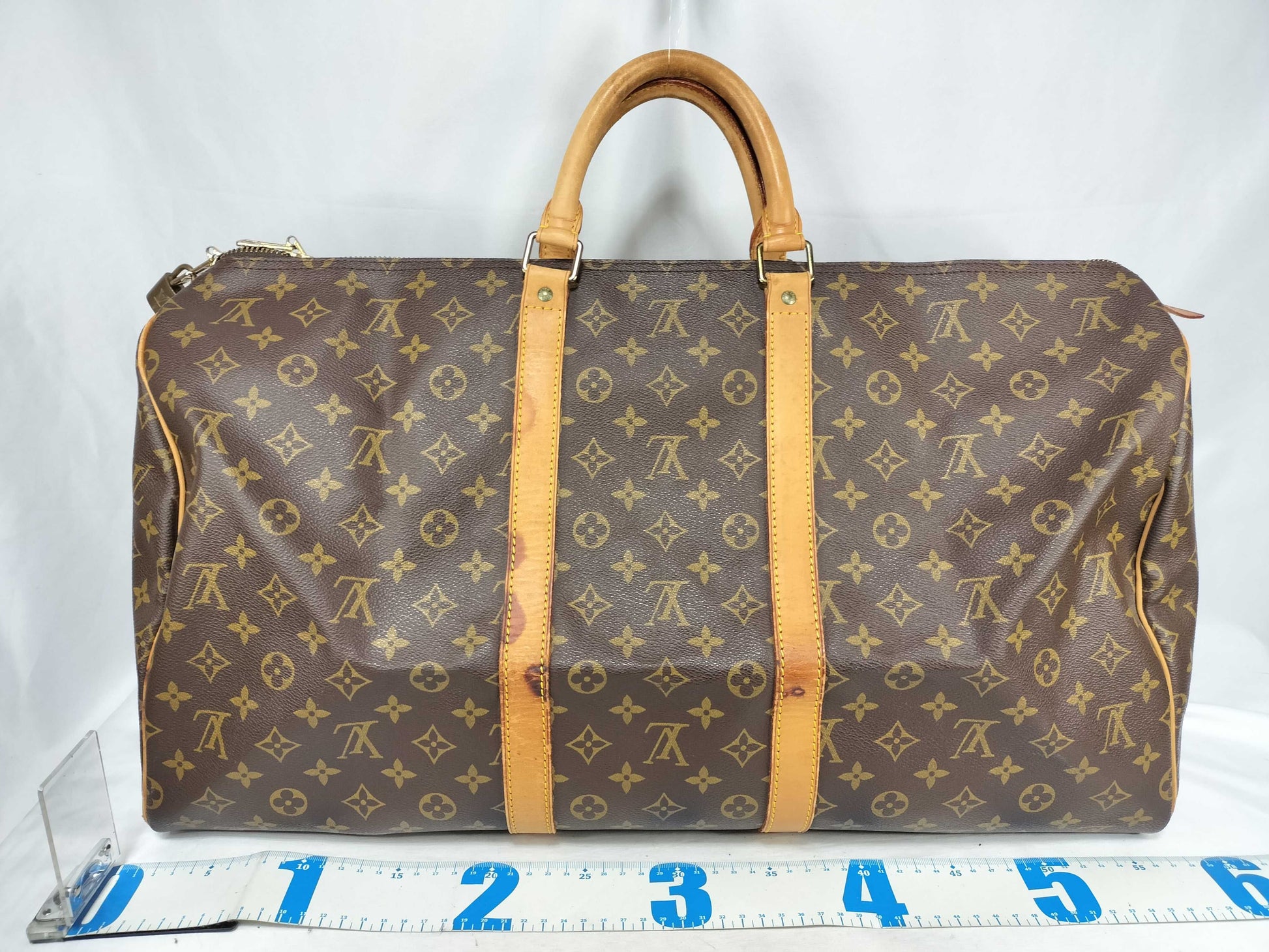 LOUIS VUITTON Monogram Graffiti Keepall 50 M92197 FL0051 Brown Boston Bag