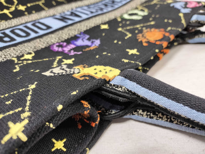 Dior Christian Dior Lucky Motif Book Tote Large Canvas Black Tote Bag