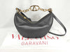 VALENTINO Valentino Garavani V Logo Moon Leather 2-Way Shoulder Bag Black Shoulder Bag