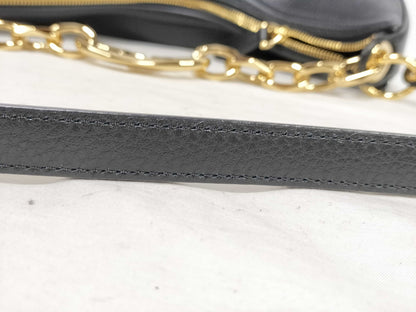 VALENTINO Valentino Garavani V Logo Moon Leather 2-Way Shoulder Bag Black Shoulder Bag