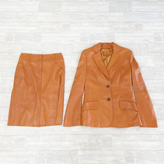 LOEWE LOEWE Set-up Leather Orange Size 34 Other Apparel