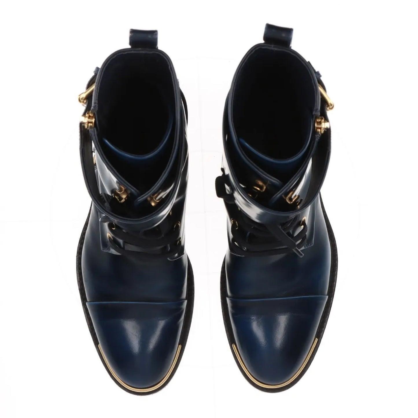 LOUIS VUITTON Leather Short Boots, Size 35 1/2, NL0154, Logo Hardware, Other Shoes