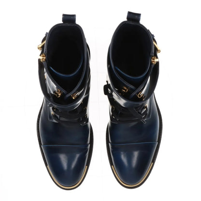 LOUIS VUITTON Leather Short Boots, Size 35 1/2, NL0154, Logo Hardware, Other Shoes