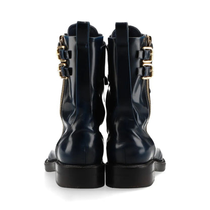 LOUIS VUITTON Leather Short Boots, Size 35 1/2, NL0154, Logo Hardware, Other Shoes