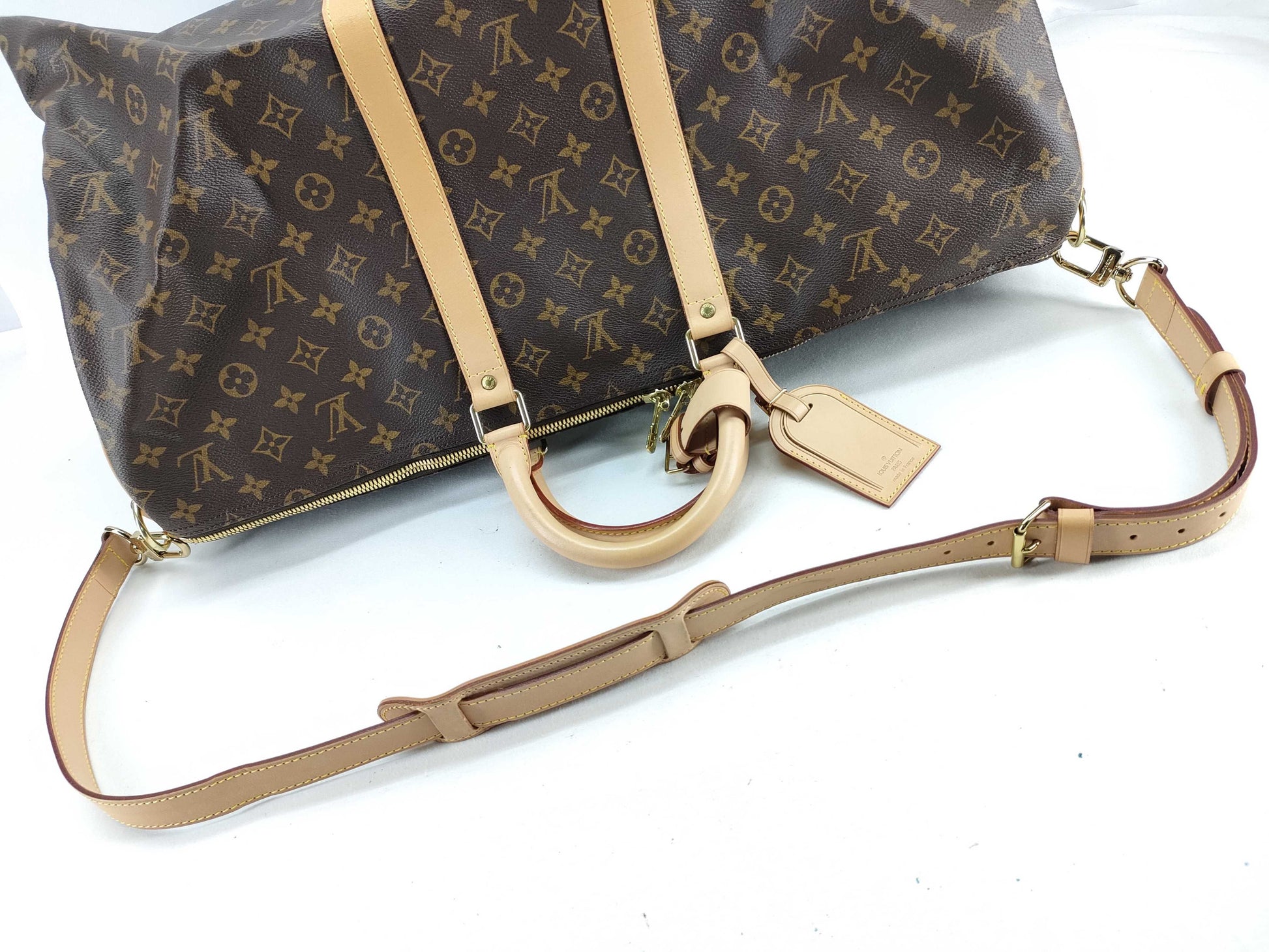 LOUIS VUITTON Monogram LV Monogram Keepall 55 Bandouliere Boston Bag MB0020