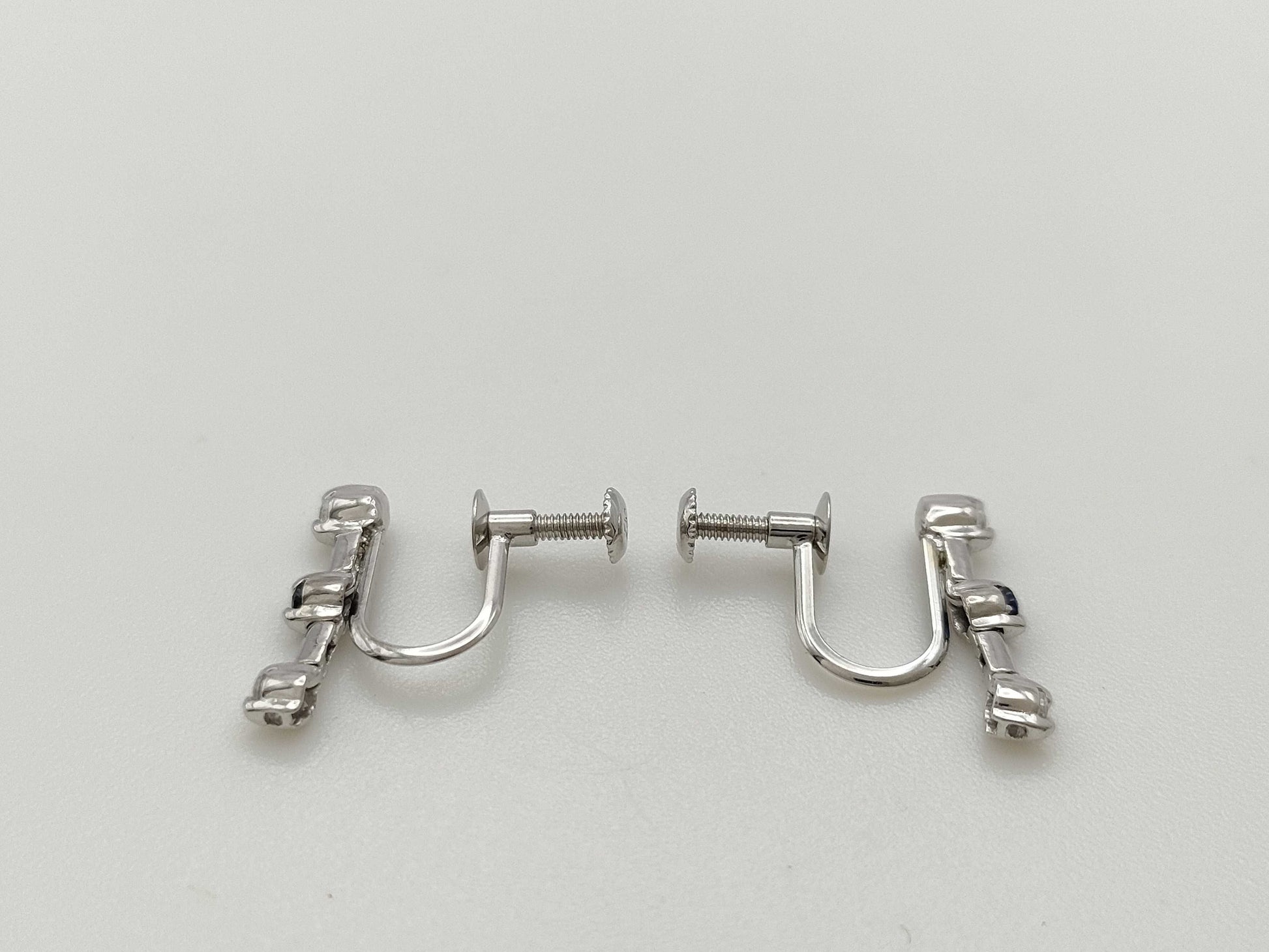 Colored Stone and Transparent Stone K14WG 1.5g Earrings 