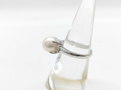 Pearl diameter: approx. 8.6mm, D0.064ct, PT900, 5.2g, Ring 