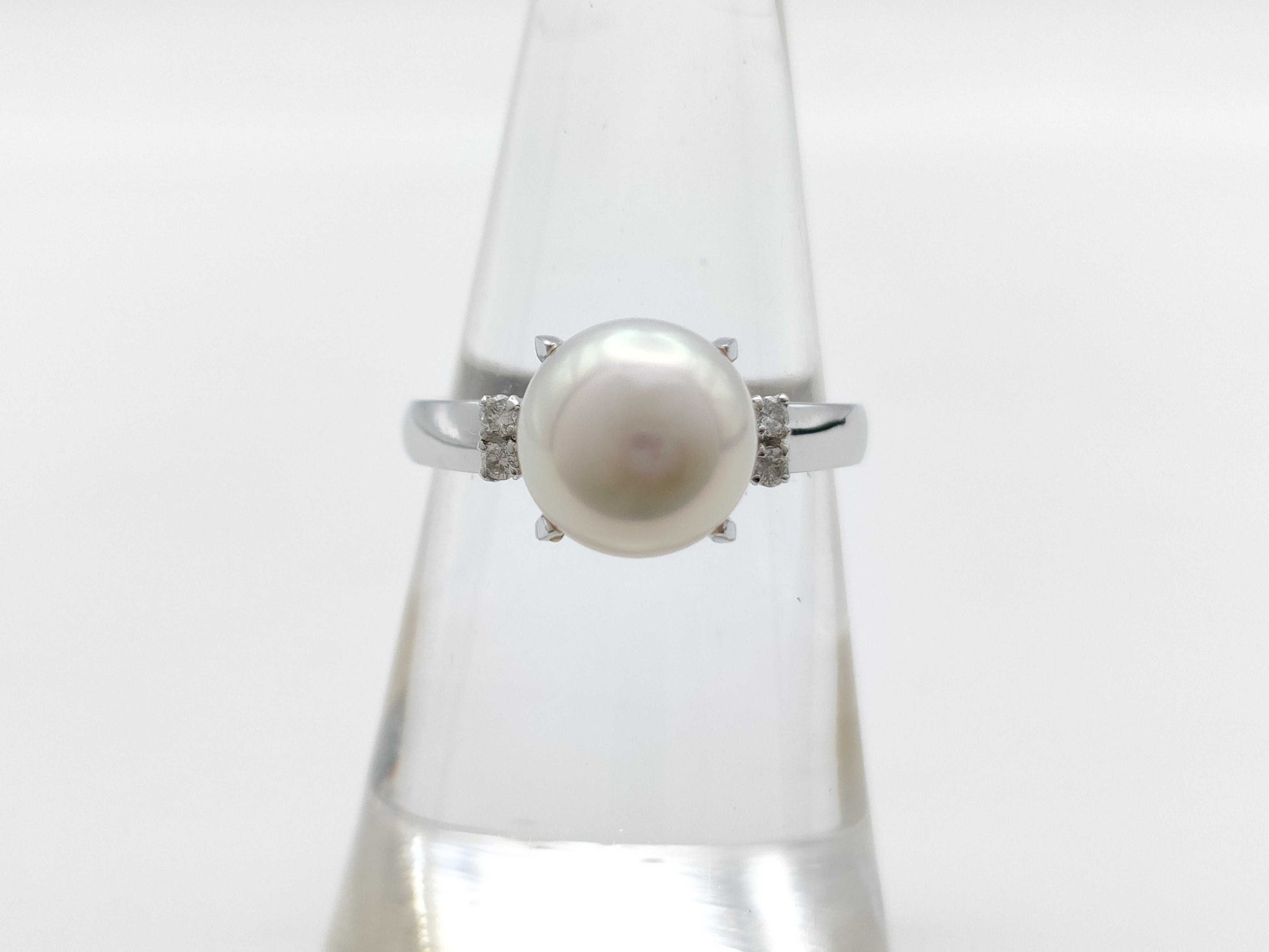 Pearl diameter: approx. 8.6mm, D0.064ct, PT900, 5.2g, Ring 