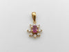 Ruby and Diamond 18K Gold Pendant Top 0.8g