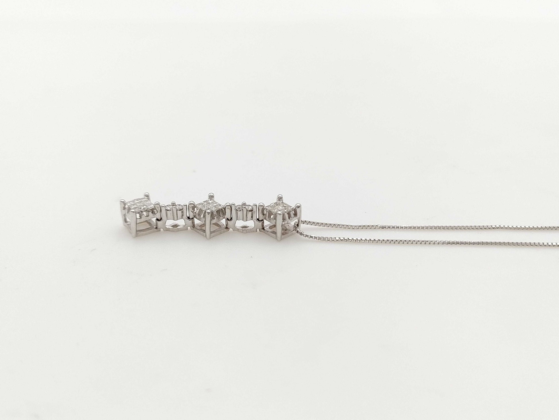 D0.33ct K18WG 3.4g Necklace 
