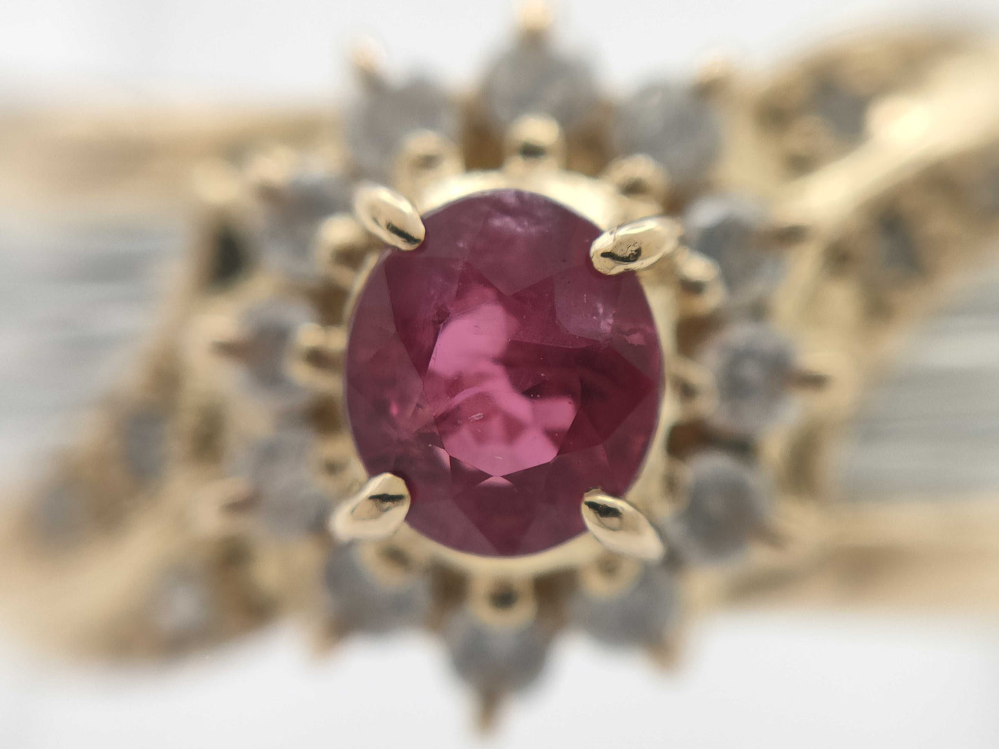 Ruby and Diamond K18/PT900 4.9g Ring 