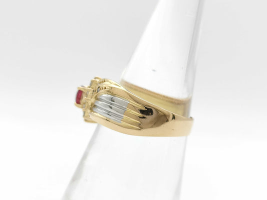 Ruby and Diamond K18/PT900 4.9g Ring 