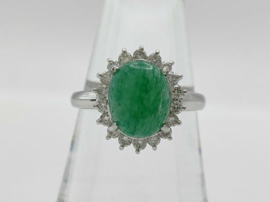 Colored Stone 2.89ct D0.49ct PT900 6.2g Ring 