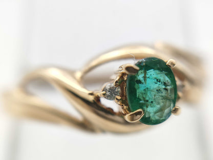 Emerald and Diamond 18K 1.4g Ring 