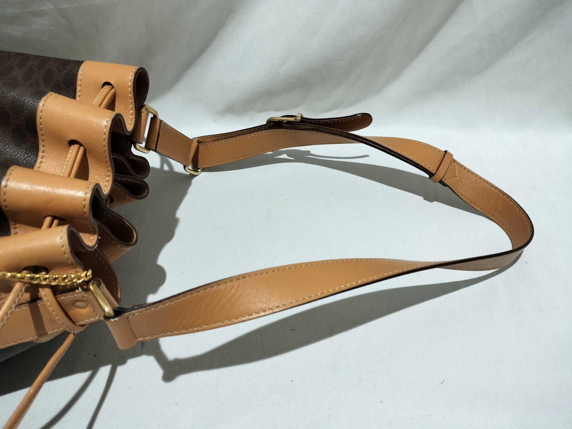 CELINE Macadam Drawstring Shoulder Bag