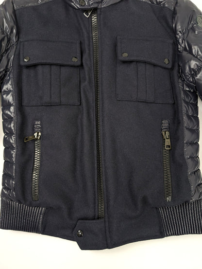 MONCLER MONCLER Wool Down Coat Jacket with Black Patch