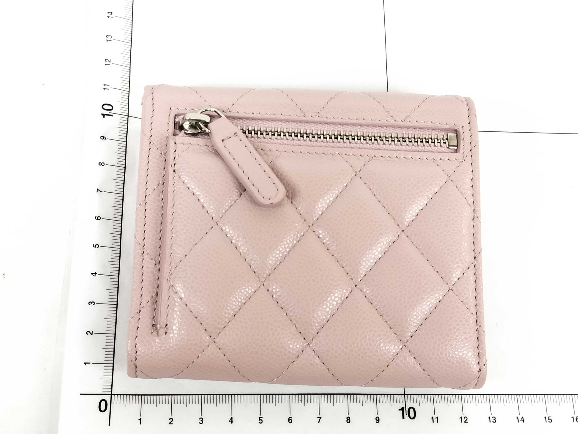 CHANEL Caviar Skin Tri-fold Wallet, Pink Caviar Skin
