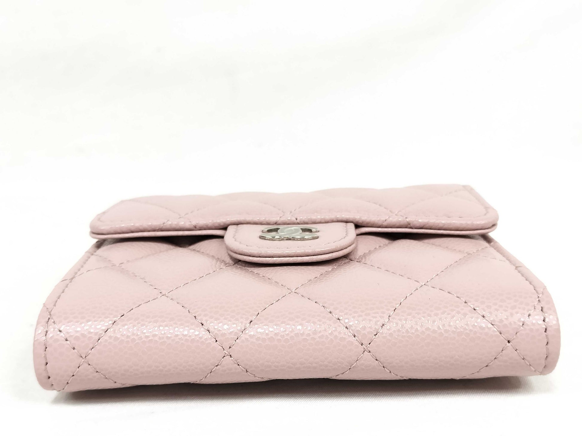 CHANEL Caviar Skin Tri-fold Wallet, Pink Caviar Skin