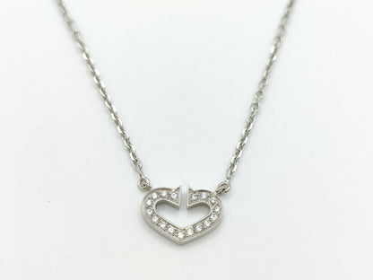 Cartier C Heart Diamond Necklace in WG 750, 5.3g 