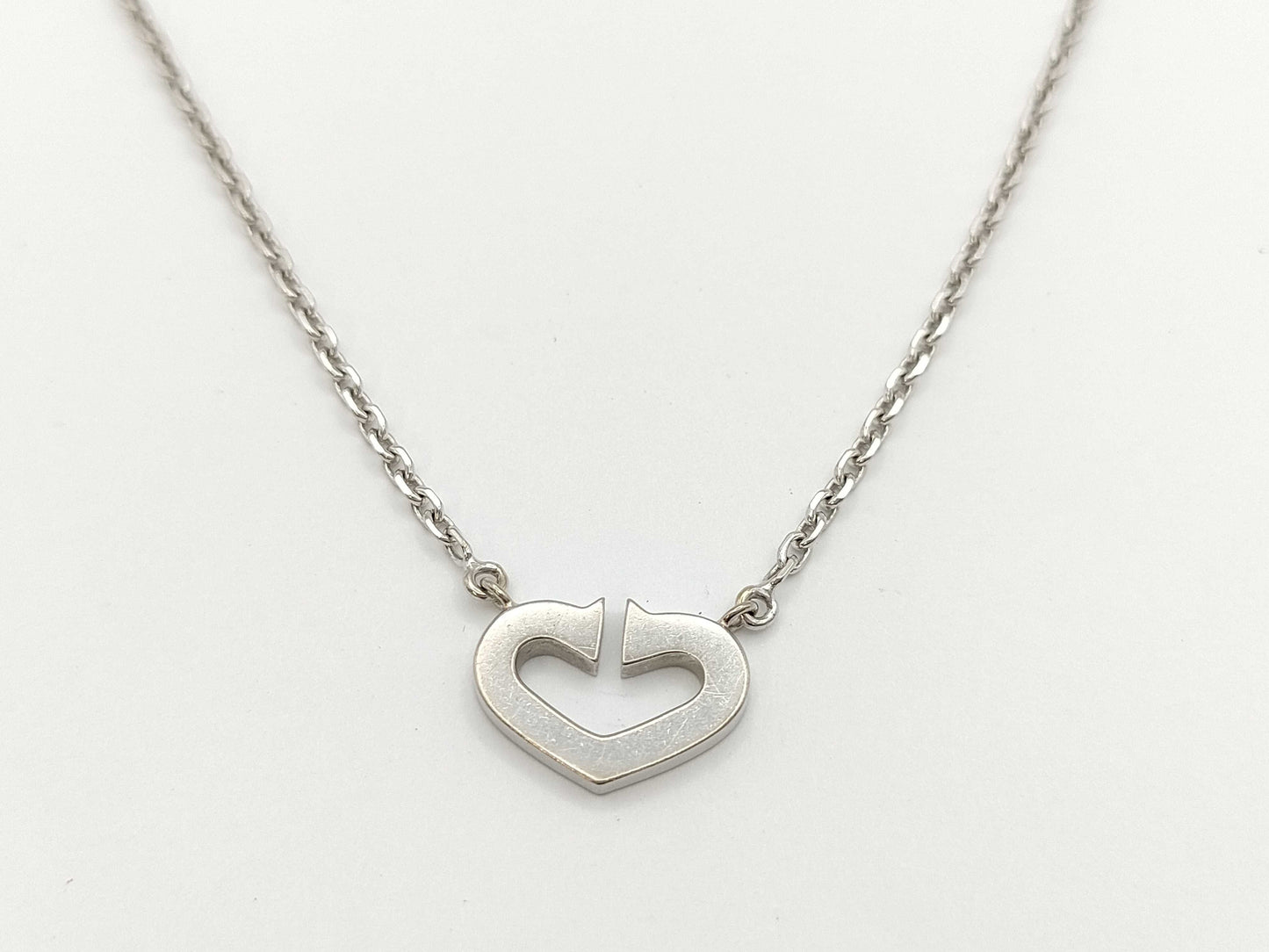 Cartier C Heart Diamond Necklace in WG 750, 5.3g 