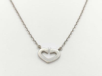 Cartier C Heart Diamond Necklace in WG 750, 5.3g 