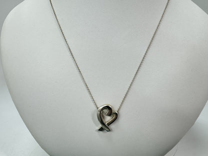 Tiffany & Co. Loving Heart Tiffany Sterling Silver Necklace, 925, 5.2g, 47cm Chain