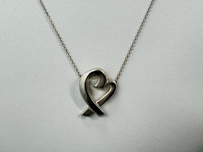 Tiffany & Co. Loving Heart Tiffany Sterling Silver Necklace, 925, 5.2g, 47cm Chain