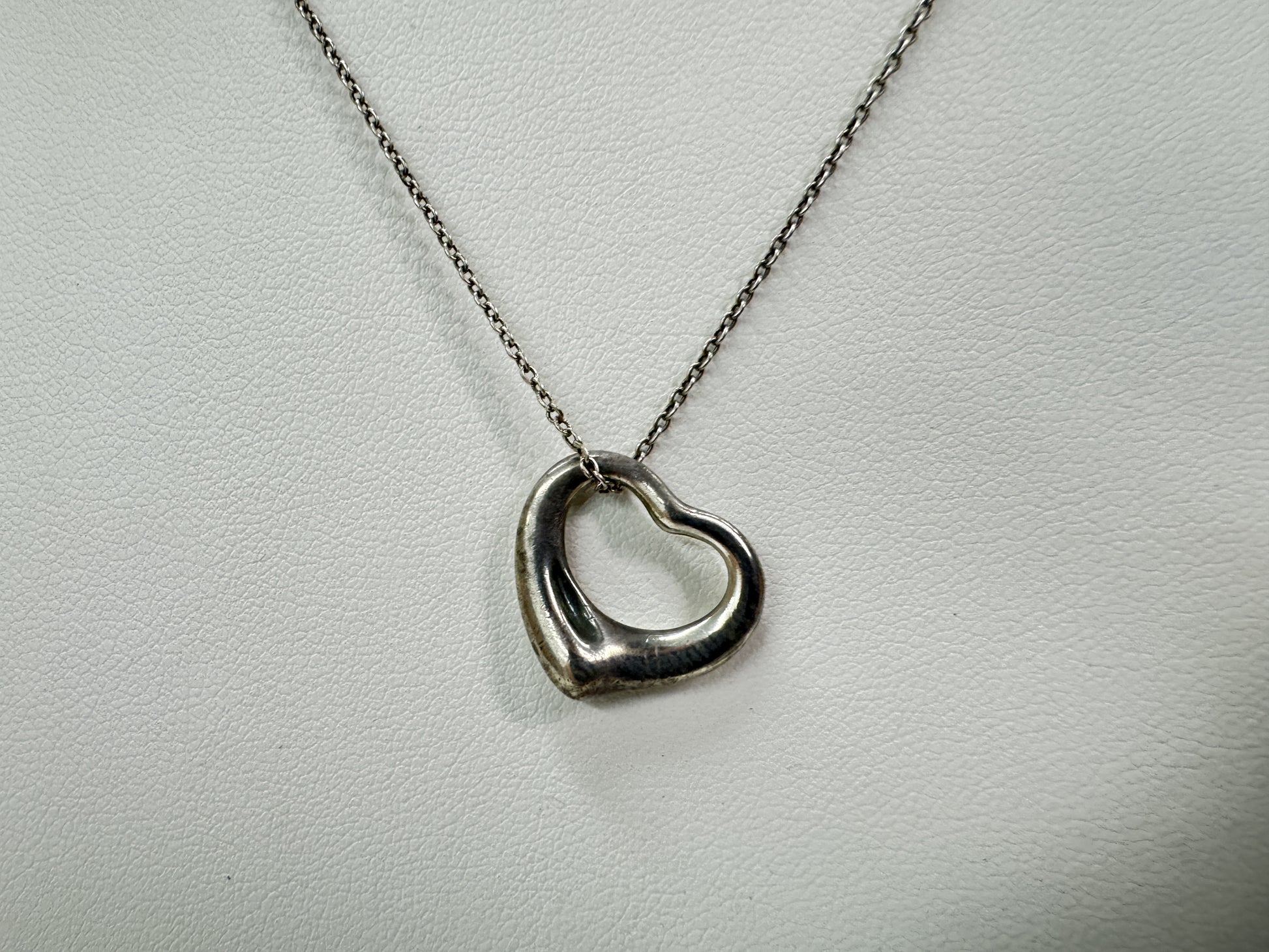 Tiffany & Co. Open Heart Tiffany SV925 Open Heart Necklace 3.3g 41cm Necklace