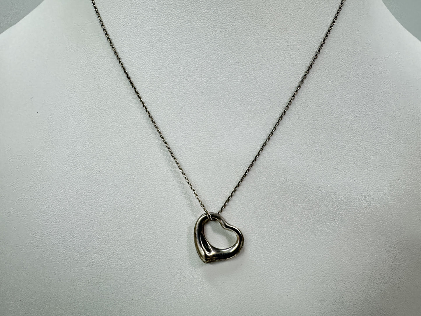 Tiffany & Co. Open Heart Tiffany SV925 Open Heart Necklace 3.3g 41cm Necklace