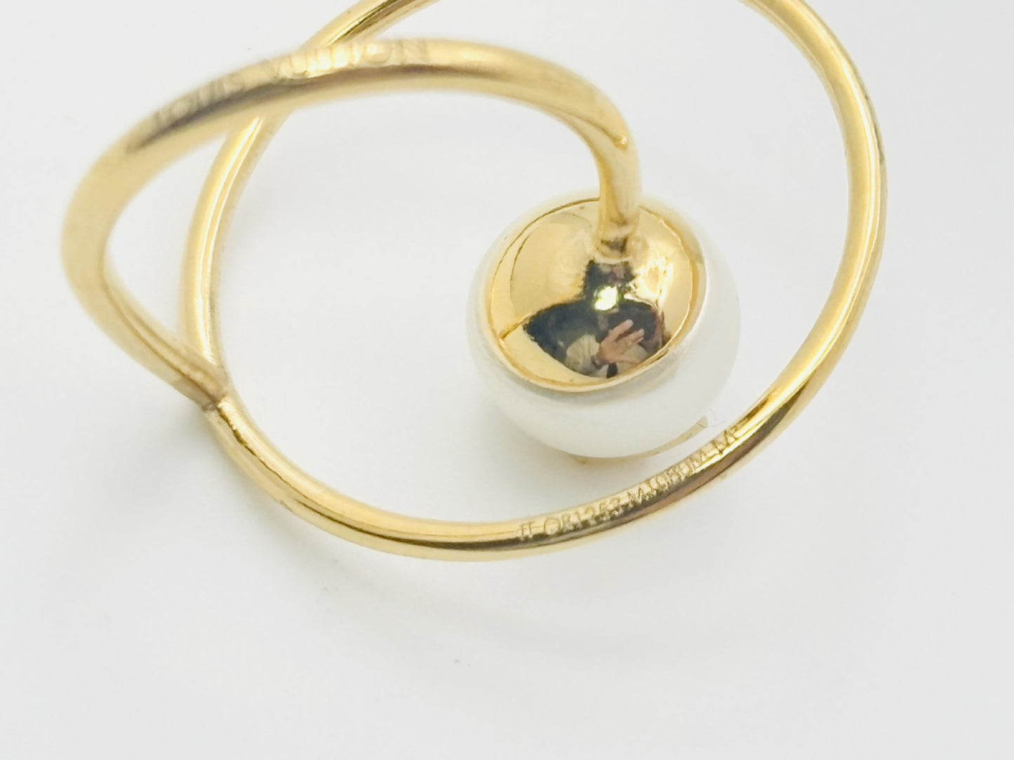 LOUIS VUITTON M1080M Ring LV Eclipse Pearl #M OB1253 Ring