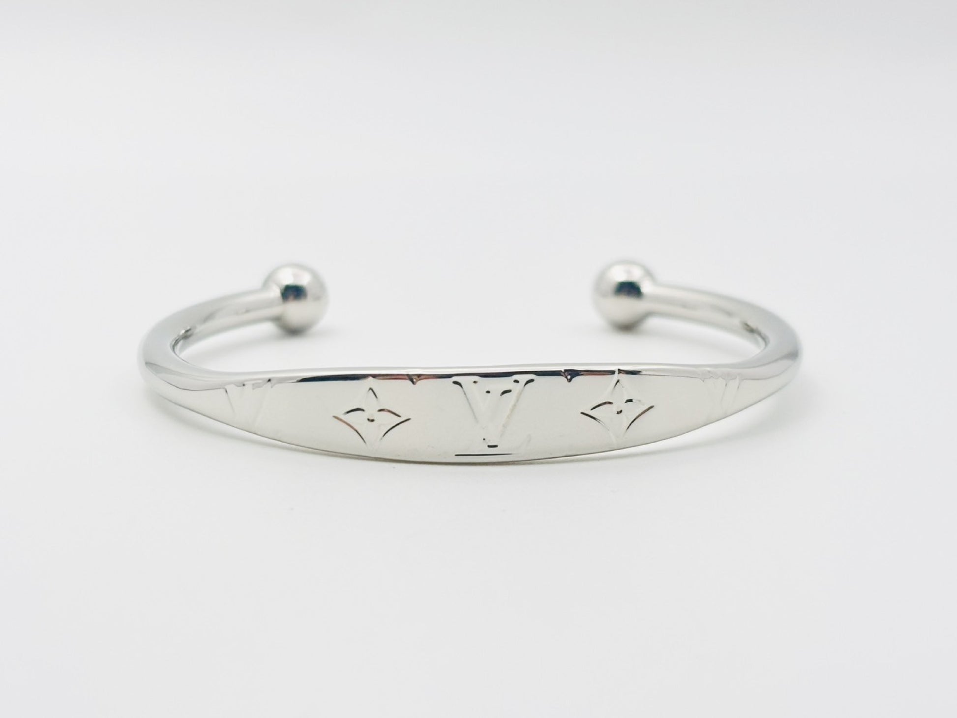 LOUIS VUITTON M64839 Jonques Monogram Bangle #M DI1107GP Silver Bracelet/Bangle