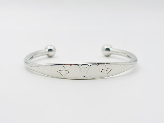 LOUIS VUITTON M64839 Jonques Monogram Bangle #M DI1107GP Silver Bracelet/Bangle