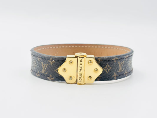 LOUIS VUITTON Monogram Spirit Bracelet M6689 PVC and Leather #19 Brown Monogram BC2158 Bracelet/Bangle