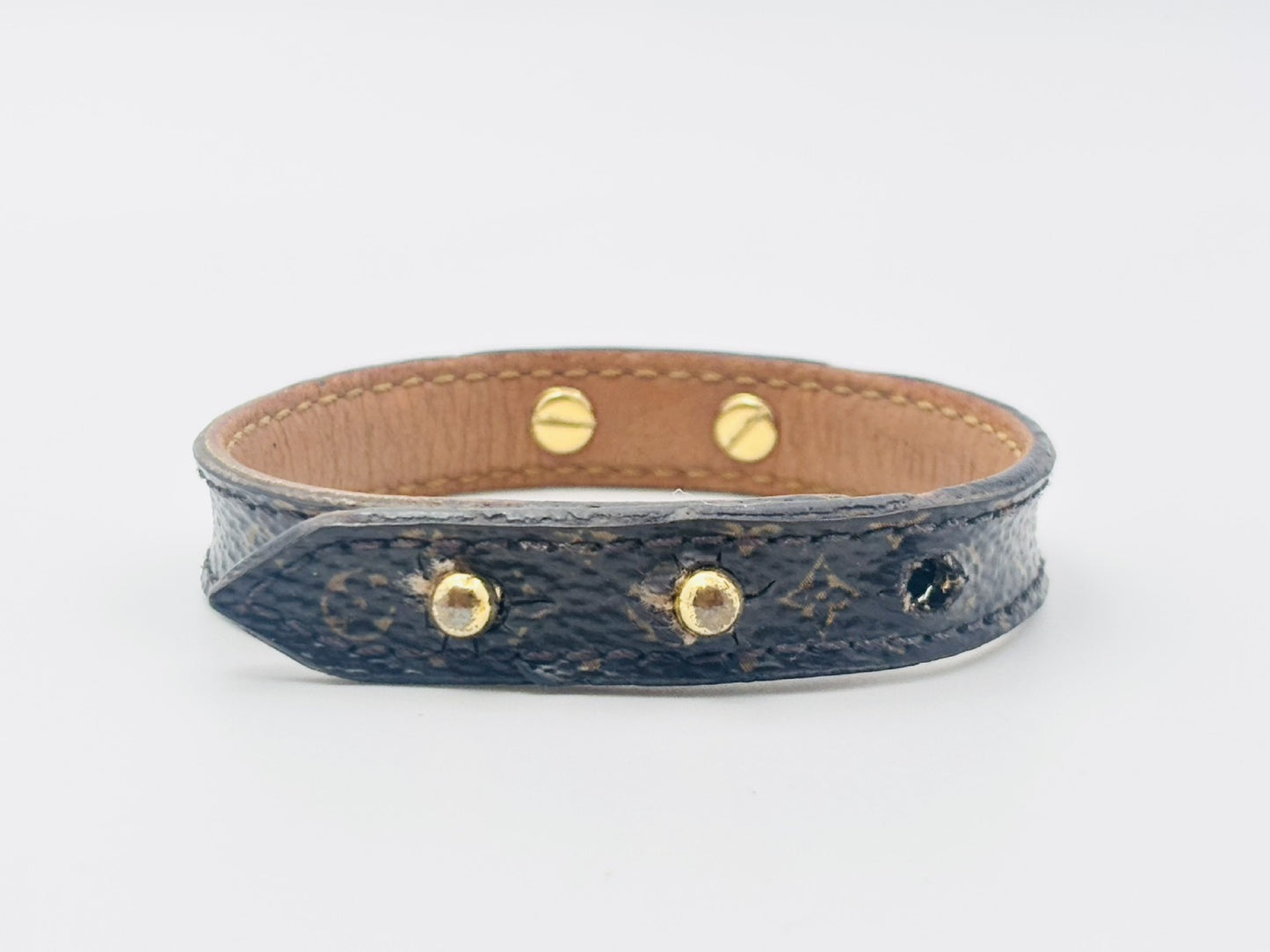 LOUIS VUITTON M4150 Logomania Bracelet #17 PVC and Leather Brown Monogram Bracelet/Bangle