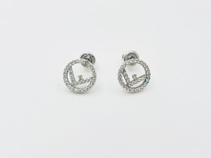 FENDI F is Fendi rhinestone earrings in silver