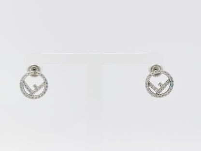 FENDI F is Fendi rhinestone earrings in silver
