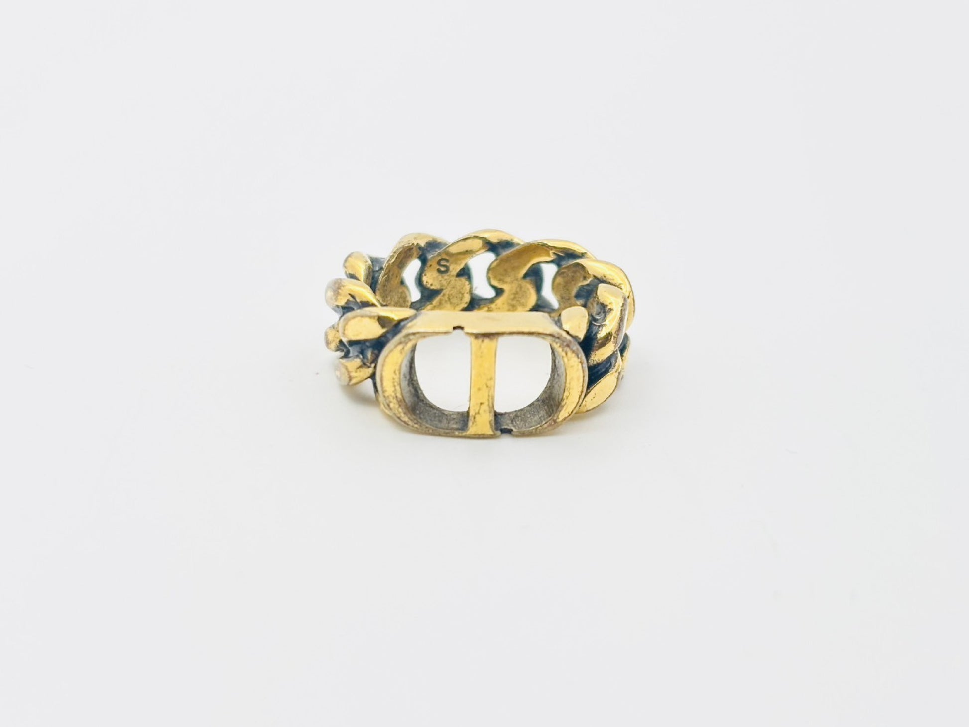 Dior MONTAIGNE30 Montaigne CD Logo Ring #S Aged Gold Ring