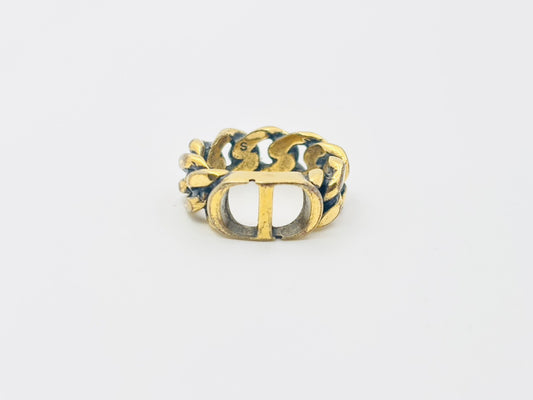 Dior MONTAIGNE30 Montaigne CD Logo Ring #S Aged Gold Ring