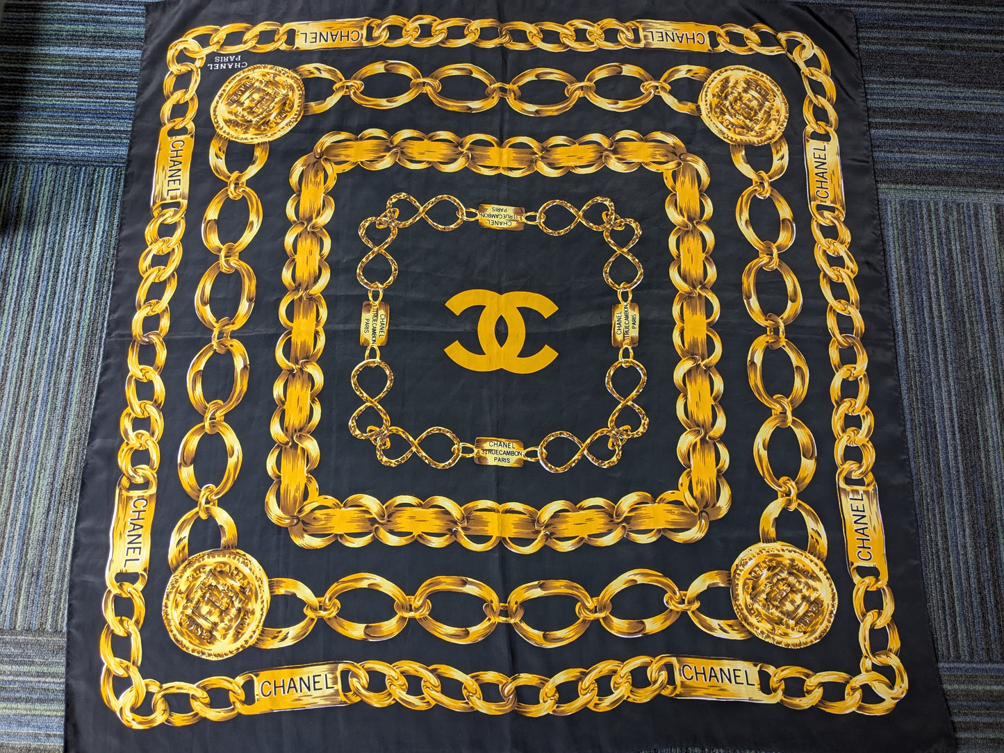 CHANEL Coco Mark Cambon Scarf, Approx. 85 x 85cm