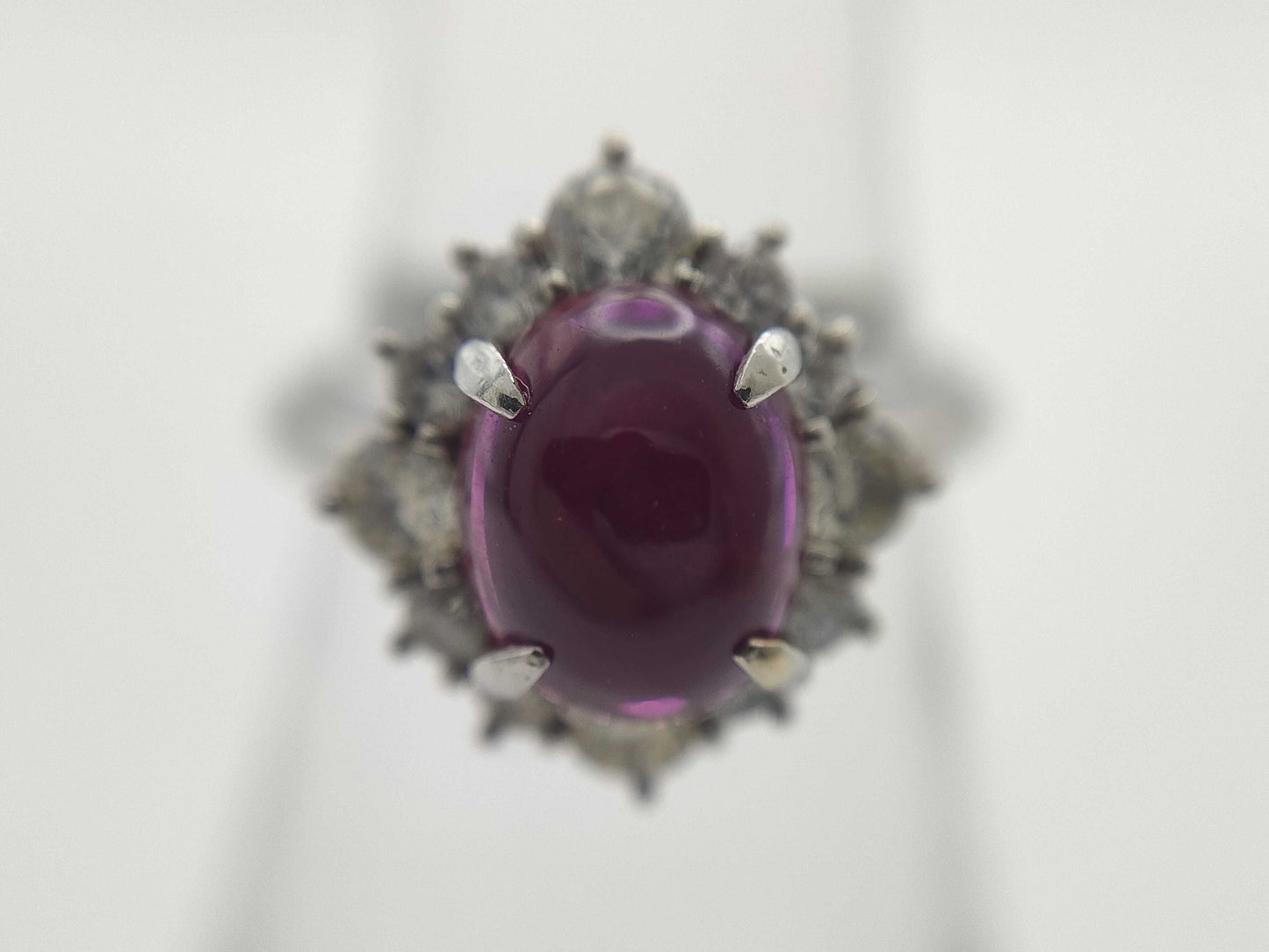 Colored Stone, Transparent Stone, PT900, 6.2g Ring 