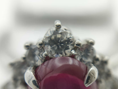 Colored Stone, Transparent Stone, PT900, 6.2g Ring 